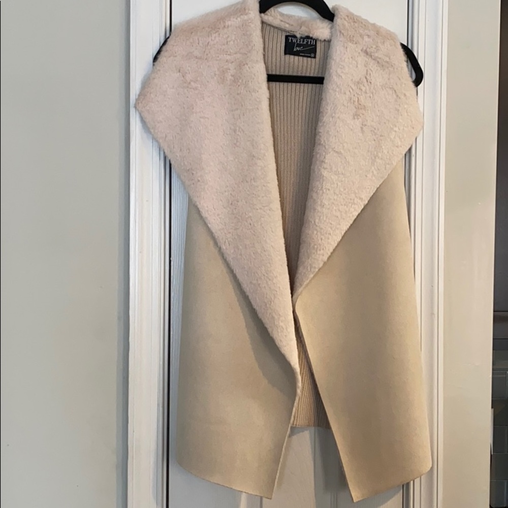 Twelfth love suede faux fur vest